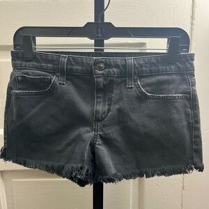Joe's Jeans Sz 27 Black Raw Hem Cutoff Low Rise Jean Shorts